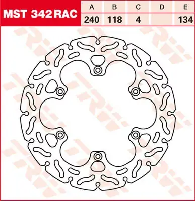 Preisknaller TRW Bremsscheibe starr MST342RAC passend für Suzuki RM 125