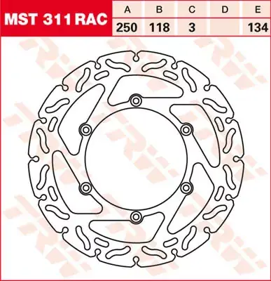 Top-Preis TRW Bremsscheibe starr MST311RAC passend für Yamaha WR 250 F, WR 450 F, YZ 426 F