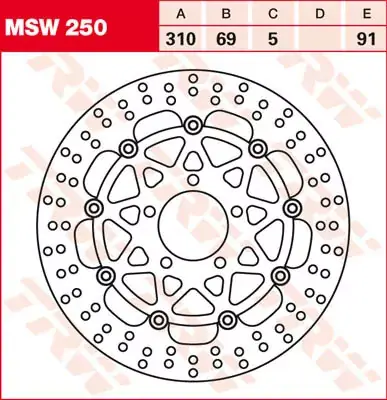 Meistverkauft Bremsscheibe schwimmend MSW250 passend für Suzuki & Kawasaki