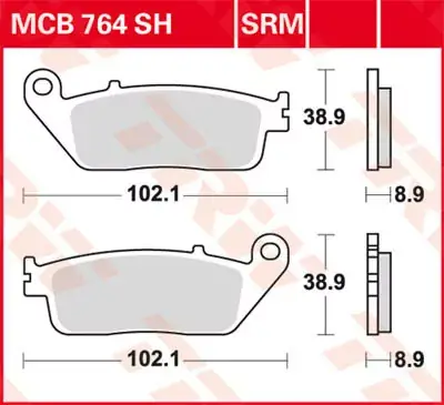 TRW Scheibenbremsbeläge MCB764SH passend für Honda FJS 400 A Abverkauf
