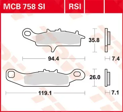 TRW Scheibenbremsbeläge MCB758SI passend für Kawasaki KFX & KVF Beliebt