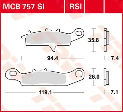 Preisknaller TRW Scheibenbremsbeläge MCB757SI passend für Kawasaki
