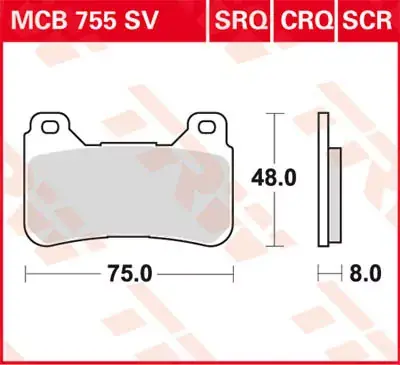 Scheibenbremsbeläge MCB755SRQ passend für Honda Motorräder Markenware