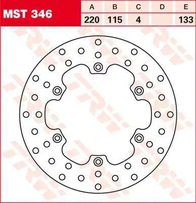 Bremsscheibe starr MST346 passend für Yamaha DT125 Abverkauf