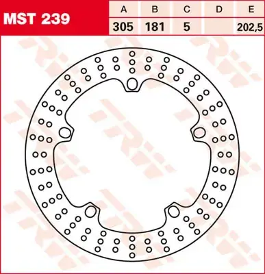 Mega-Angebot Bremsscheibe starr MST239 passend für Motorrad