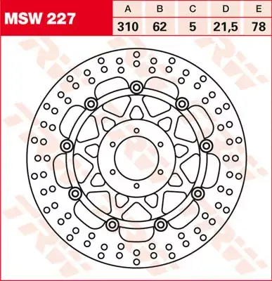 Bremsscheibe schwimmend MSW227 passend für Honda CBR 900 RR Fireblade SC33 Nur Heute