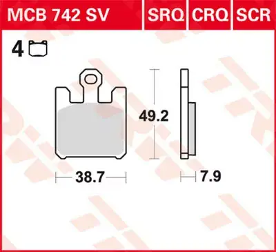 TRW Scheibenbremsbeläge MCB742SRQ passend für Kawasaki & Suzuki Super-Preis