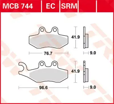Echt Scheibenbremsbeläge MCB744 passend für Aprilia & Gilera