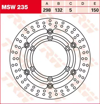 Bremsscheibe schwimmend MSW235 passend für Yamaha Highlight
