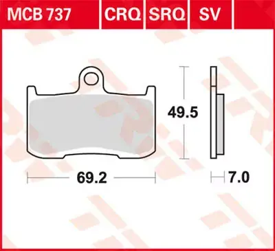 Scheibenbremsbeläge MCB737CRQ passend für Triumph, Kawasaki, Suzuki Highlight