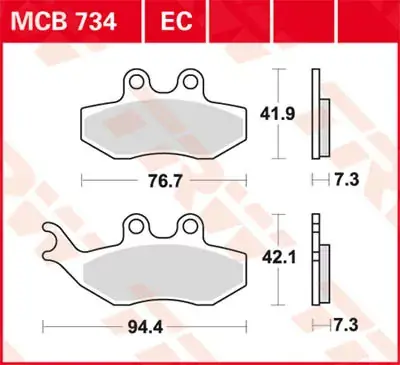 Schneller Versand Scheibenbremsbeläge MCB734 passend für Yamaha, Aprilia, Peugeot