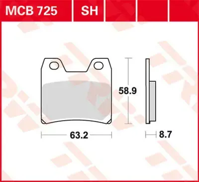 TRW Scheibenbremsbeläge MCB725SH passend für Yamaha XJR 1300 & FZS 1000 Markenprodukt
