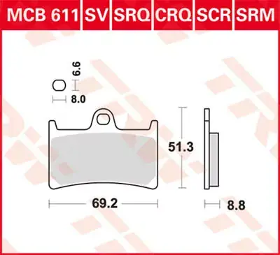 Scheibenbremsbeläge MCB611CRQ passend für Yamaha Motorräder Markenware