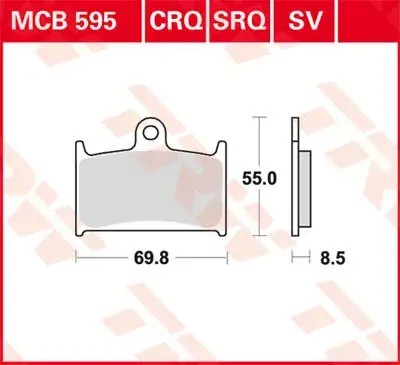 Echt TRW Scheibenbremsbeläge MCB595CRQ passend für Yamaha und Triumph Motorräder