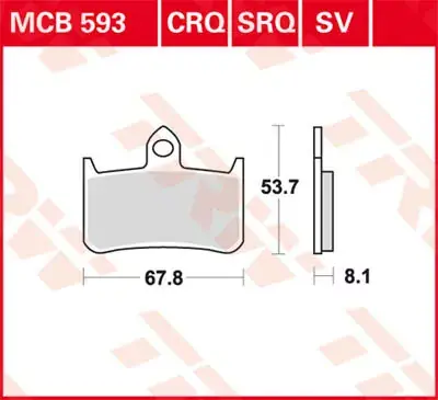 TRW Scheibenbremsbeläge MCB593CRQ passend für Honda Modelle Highlight