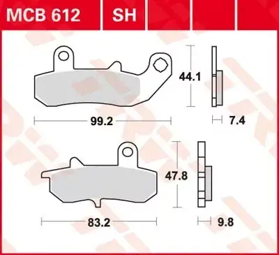 Finale Aktion TRW Scheibenbremsbeläge MCB612SH passend für Suzuki DR Modelle