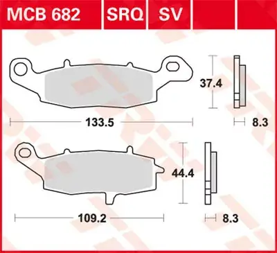 Scheibenbremsbeläge MCB682SRQ passend für Suzuki & Kawasaki Schneller Versand