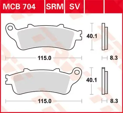 TRW Scheibenbremsbeläge MCB704 passend für Honda Modelle Versand Am Gleichen Tag
