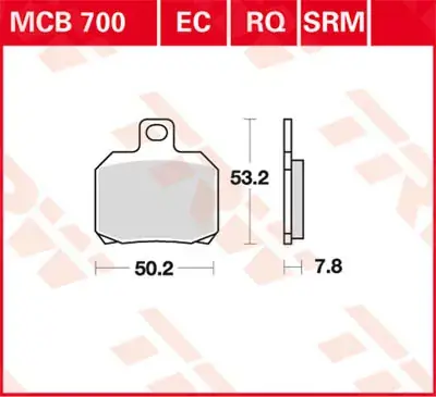 TRW Scheibenbremsbeläge MCB700 passend für diverse Modelle Versand Am Gleichen Tag