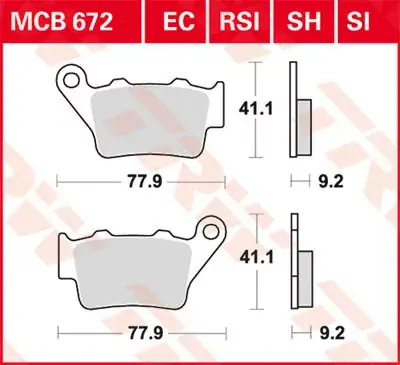 TRW Scheibenbremsbeläge MCB672SH passend für Yamaha & Aprilia Mega-Angebot