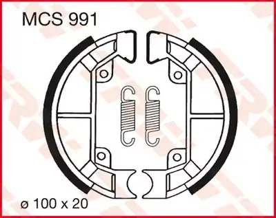 Bremsbacken MCS991 passend für Piaggio Quartz 50 LC, Sfera 80 Markenprodukt
