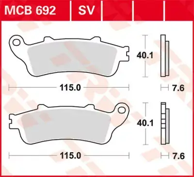 Meistverkauft TRW Scheibenbremsbeläge MCB692SV passend für Honda ST 1100 A