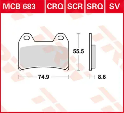 TRW Scheibenbremsbeläge MCB683 passend für Aprilia, Yamaha, Sachs, Moto Morini Preisreduziert