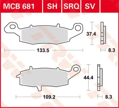 Scheibenbremsbeläge MCB681 passend für Suzuki Neu Im Sortiment