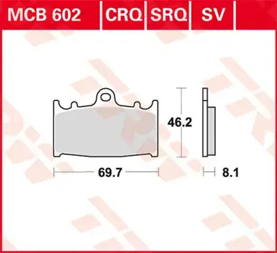 Markenware TRW Scheibenbremsbeläge MCB602SRQ passend für Suzuki