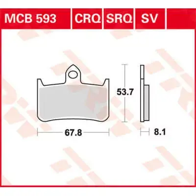 Abverkauf TRW Scheibenbremsbeläge MCB593SRQ passend für Honda