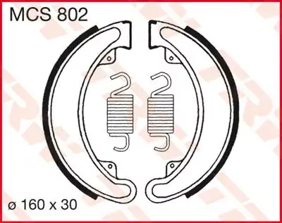 Bremsbacken MCS802 passend für Honda CB & CJ Modelle Billig