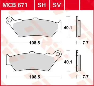 Sonderangebot TRW Scheibenbremsbeläge MCB671 passend für Yamaha, Aprilia, BMW