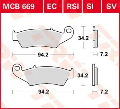 Nur Heute Scheibenbremsbeläge MCB669SI passend für Yamaha WR & YZ