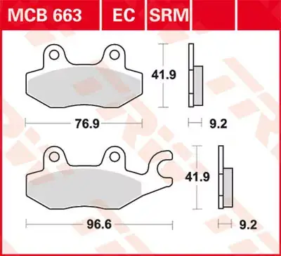 TRW Scheibenbremsbeläge MCB663 passend für Yamaha, Kymco, Honda Neuheit