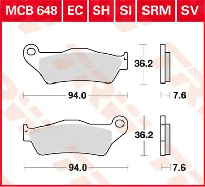 TRW Scheibenbremsbeläge MCB648SI passend für Yamaha, BMW & Aprilia Schnäppchen