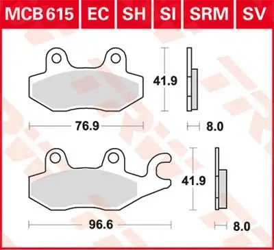 TRW Scheibenbremsbeläge MCB615SI passend für Suzuki, Kawasaki, Cagiva Direkt Vom Hersteller
