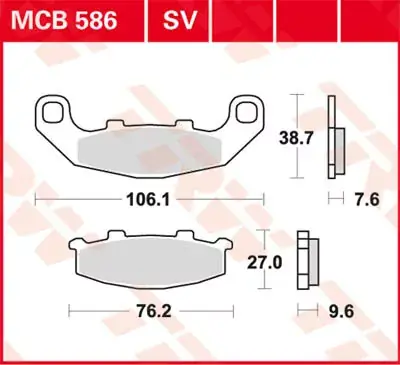 TRW Scheibenbremsbeläge MCB586 passend für Kawasaki & Suzuki Preis Gesenkt