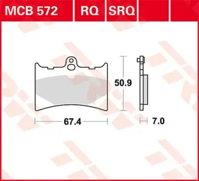 TRW Scheibenbremsbeläge MCB572 passend für Aprilia RS 125 Finale Aktion