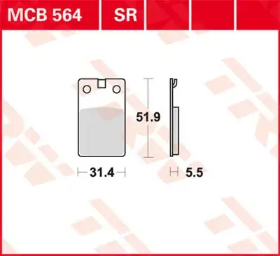 TRW MCB564 Scheibenbremsbeläge passend für Gilera Eaglet 50 Markenprodukt