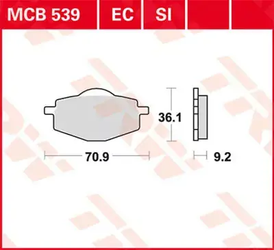 Scheibenbremsbeläge MCB539 passend für Yamaha Solange Der Vorrat Reicht