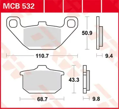 TRW Scheibenbremsbeläge MCB532 passend für Kawasaki Jetzt Bestellen