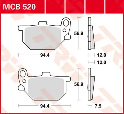 TRW Scheibenbremsbeläge MCB520 passend für Yamaha XS 750, XV 750 Highlight