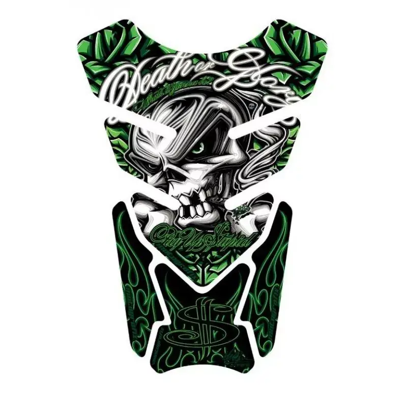 Motografix Death or Glory - Pay Up Stupid Green 3D Gel Tankpad Protector ST086G Nur Für Kurze Zeit