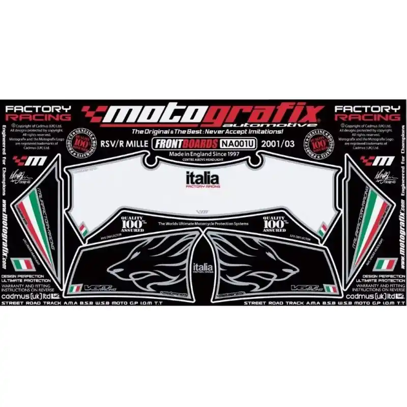 Motografix Steinschlagschutz vorn passend für Aprilia RSV 1000 Mille 2001-2003 Zertifiziert