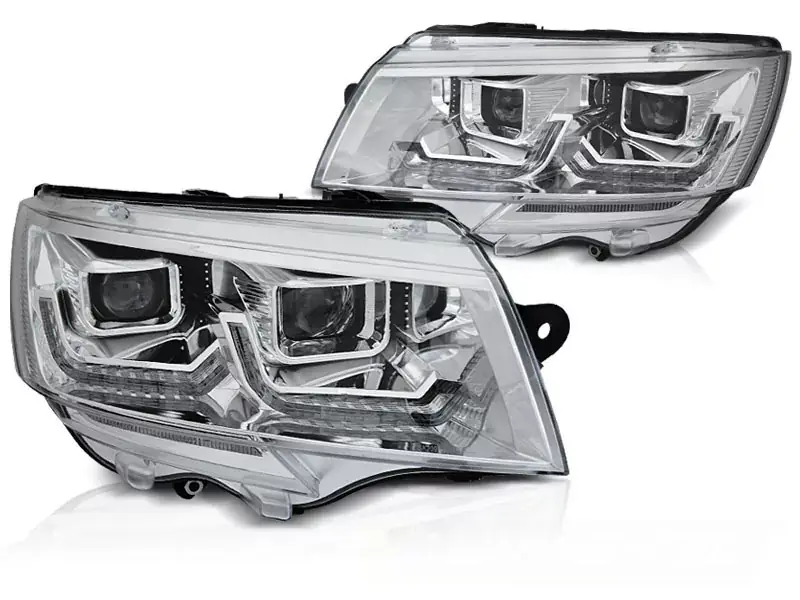 Scheinwerfer Tube Light chrom mit Tagfahrlicht und dynamischem Blinker passend für VW T6.1 ab 2020 Direkt Vom Hersteller