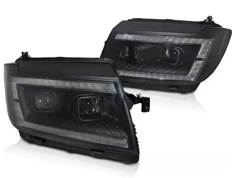 Scheinwerfer Tube Light schwarz DRL dynamische Blinker passend für VW Crafter II ab 2017 Versand Am Gleichen Tag