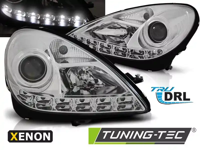 Xenon-Scheinwerfer Tagfahrlicht chrom passend für Mercedes SLK R171 Expressversand
