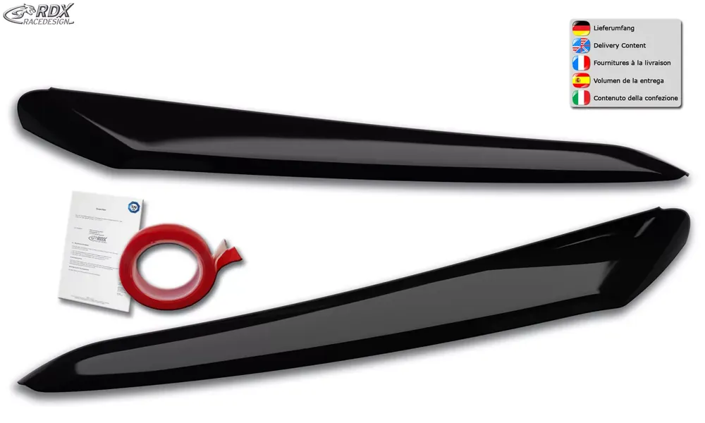 Heißes Angebot RDX Scheinwerferblenden passend für CITROEN Jumper, FIAT Ducato, OPEL Movano, PEUGEOT Boxer – Schwarz glänzend
