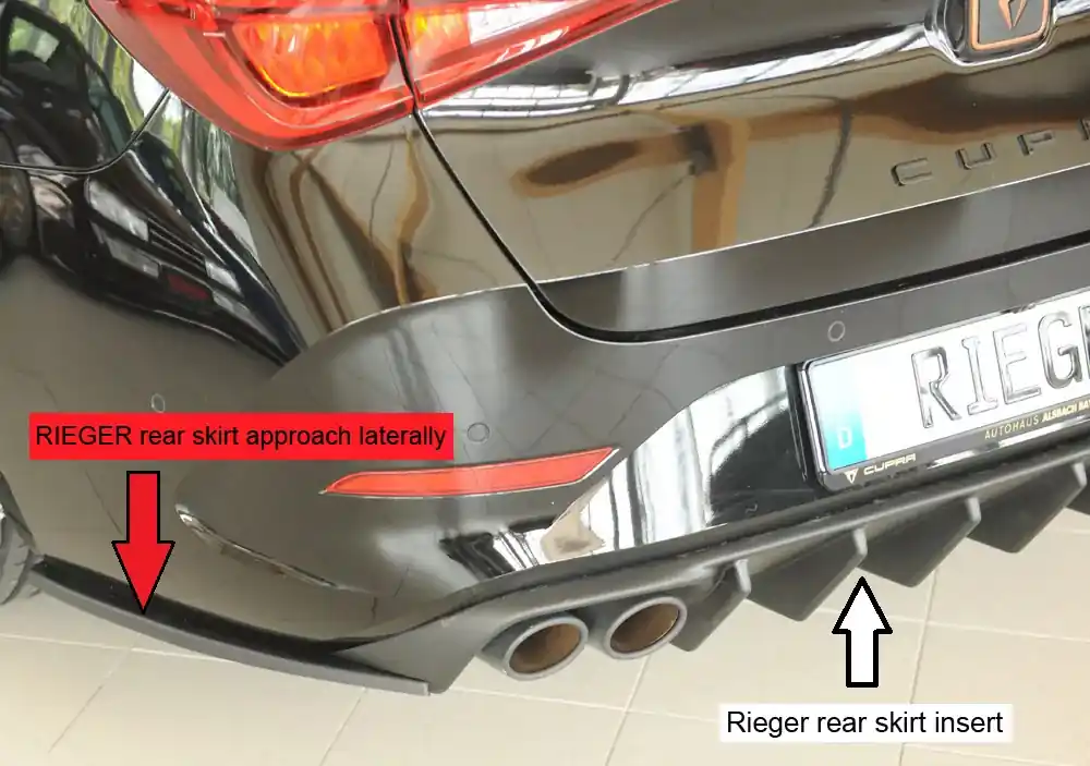 Rieger Heckschürzenansatz seitlich links passend für Cupra Leon (KL) 5-tür. (ST/Sportstourer) 09.20–06.24 (bis Facelift) Must-Have