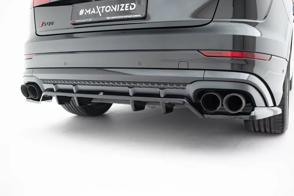 Neu Mittlerer Cup Diffusor DTM Look Heck Ansatz V.2 passend für Audi SQ8 / Q8 S-Line Mk1 Facelift